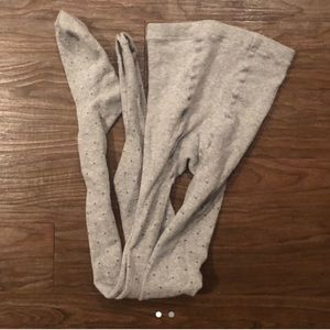 Gray polka dot tights